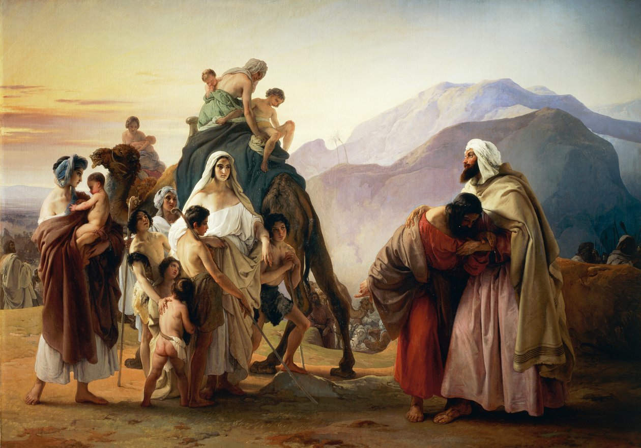 Reconciliação de Esaú com Jacob de Francesco Hayez