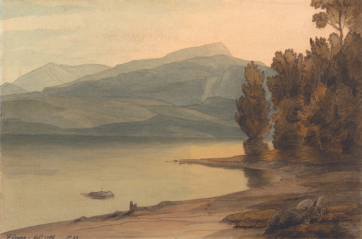 Windermere ao pôr do sol de Francis Towne