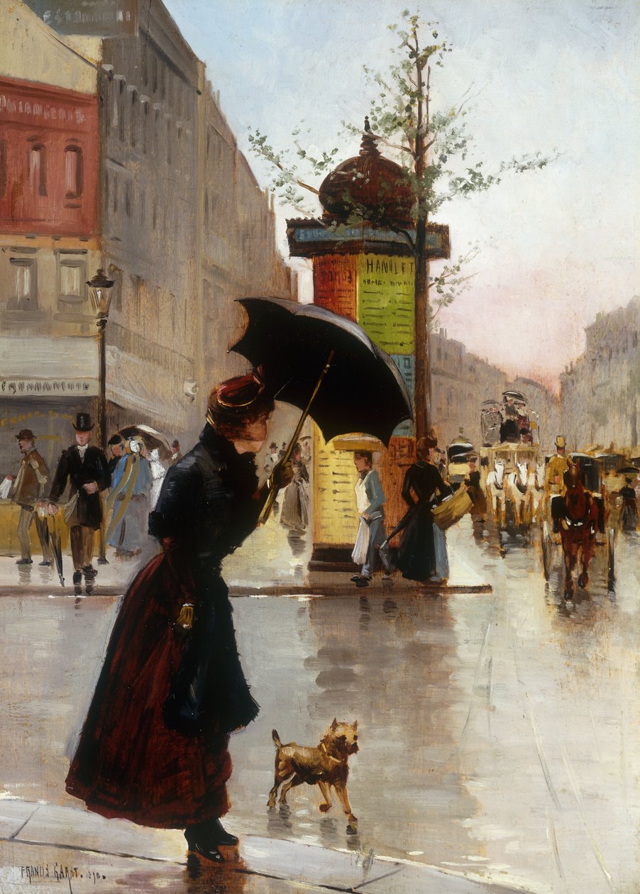 Cena de rua de Paris, 1890 de Francis Garat