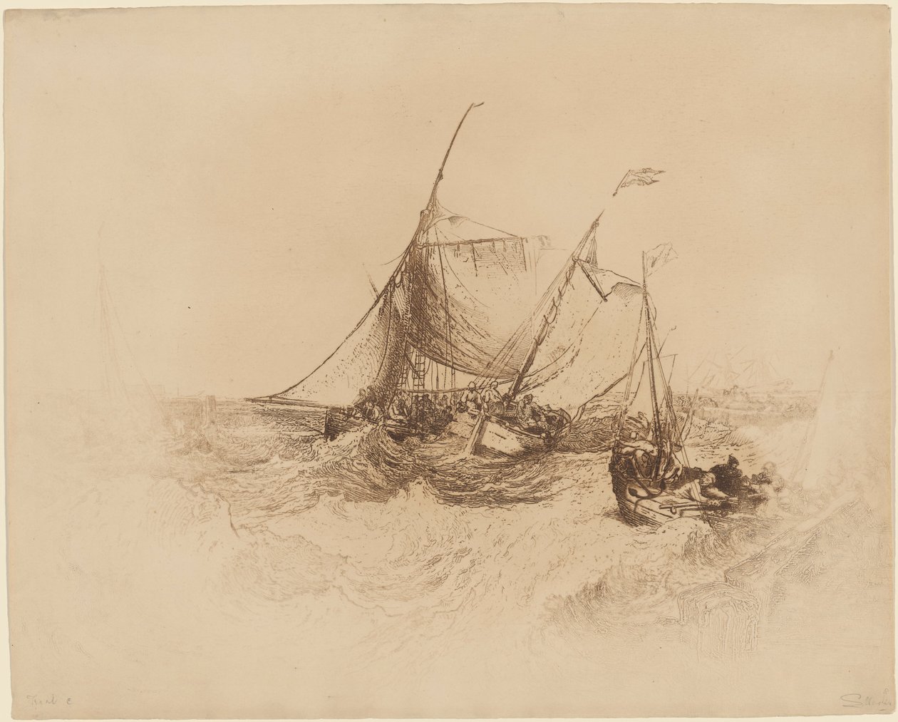 Cais de Calais de Francis Seymour Haden after Joseph Mallord William Turner