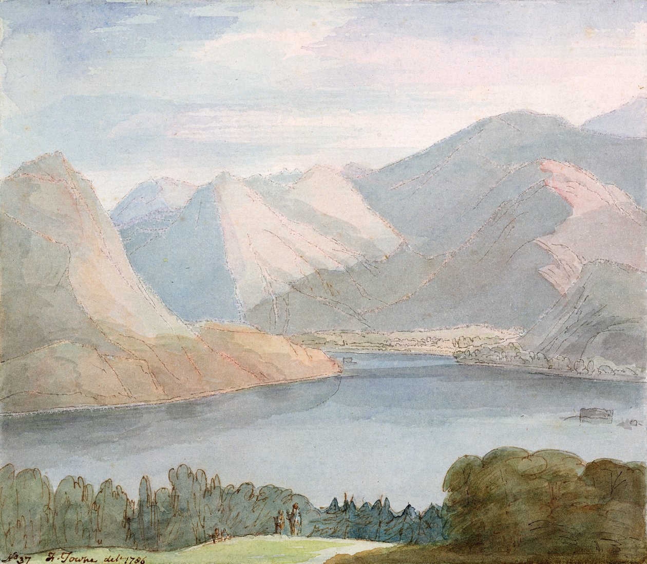 Ullswater do Parque Gowbarrow de Francis Towne