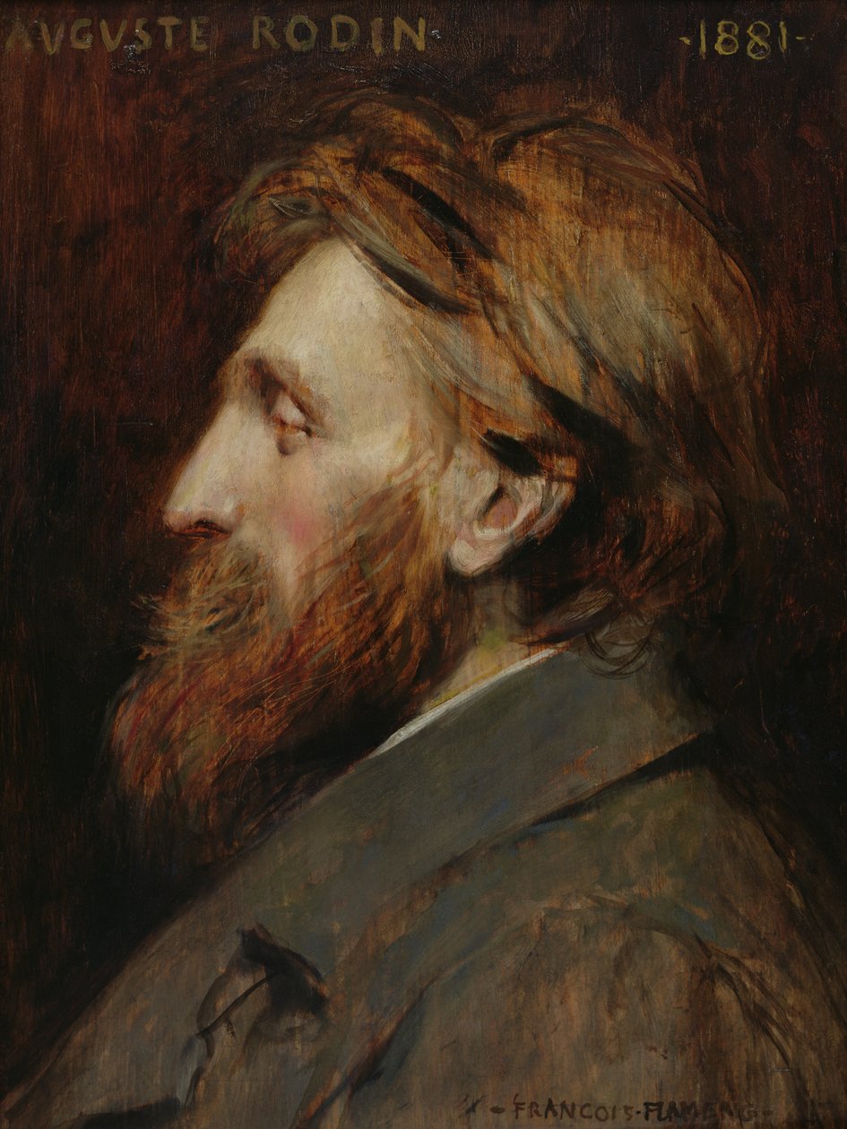 Retrato de Auguste Rodin (1840-1917) 1881 de Francois Flameng