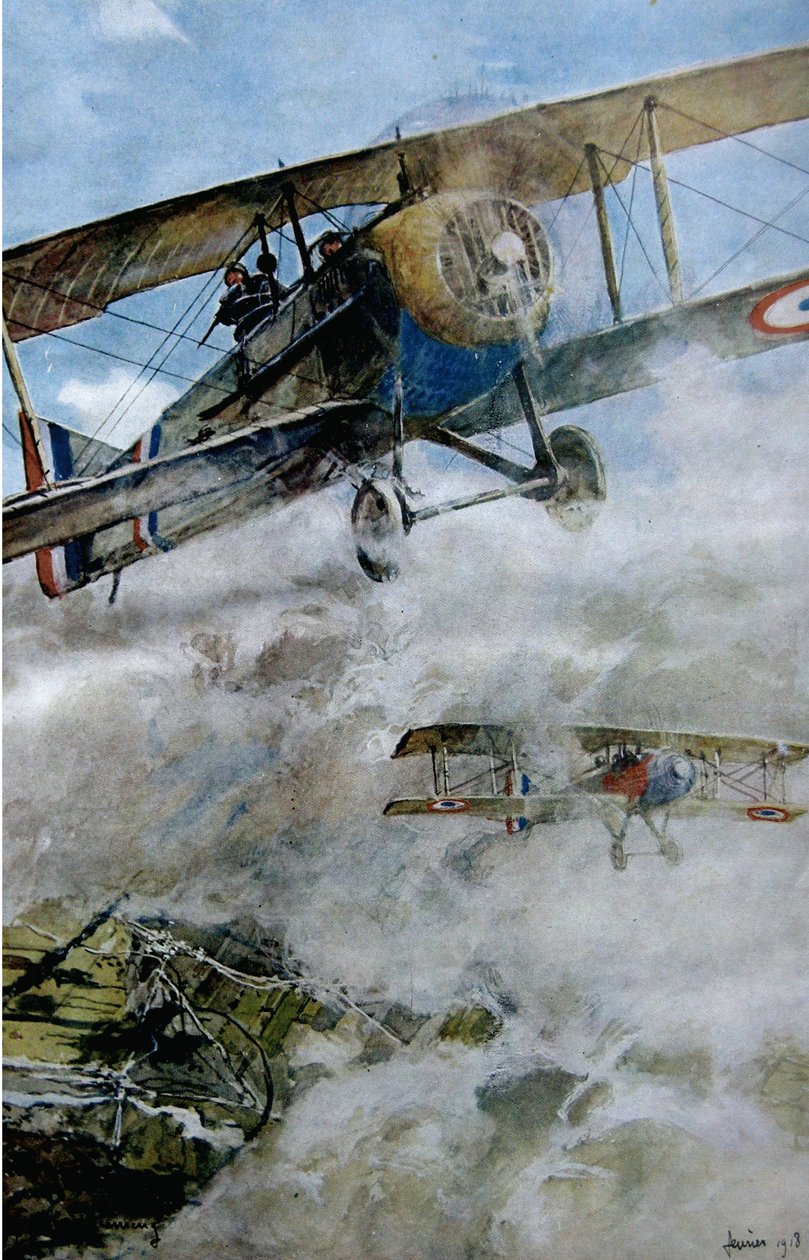 Spads patrulhando, 1918 de Francois Flameng