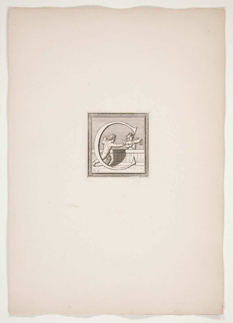 C Monograma com Putti de Francois Chauveau