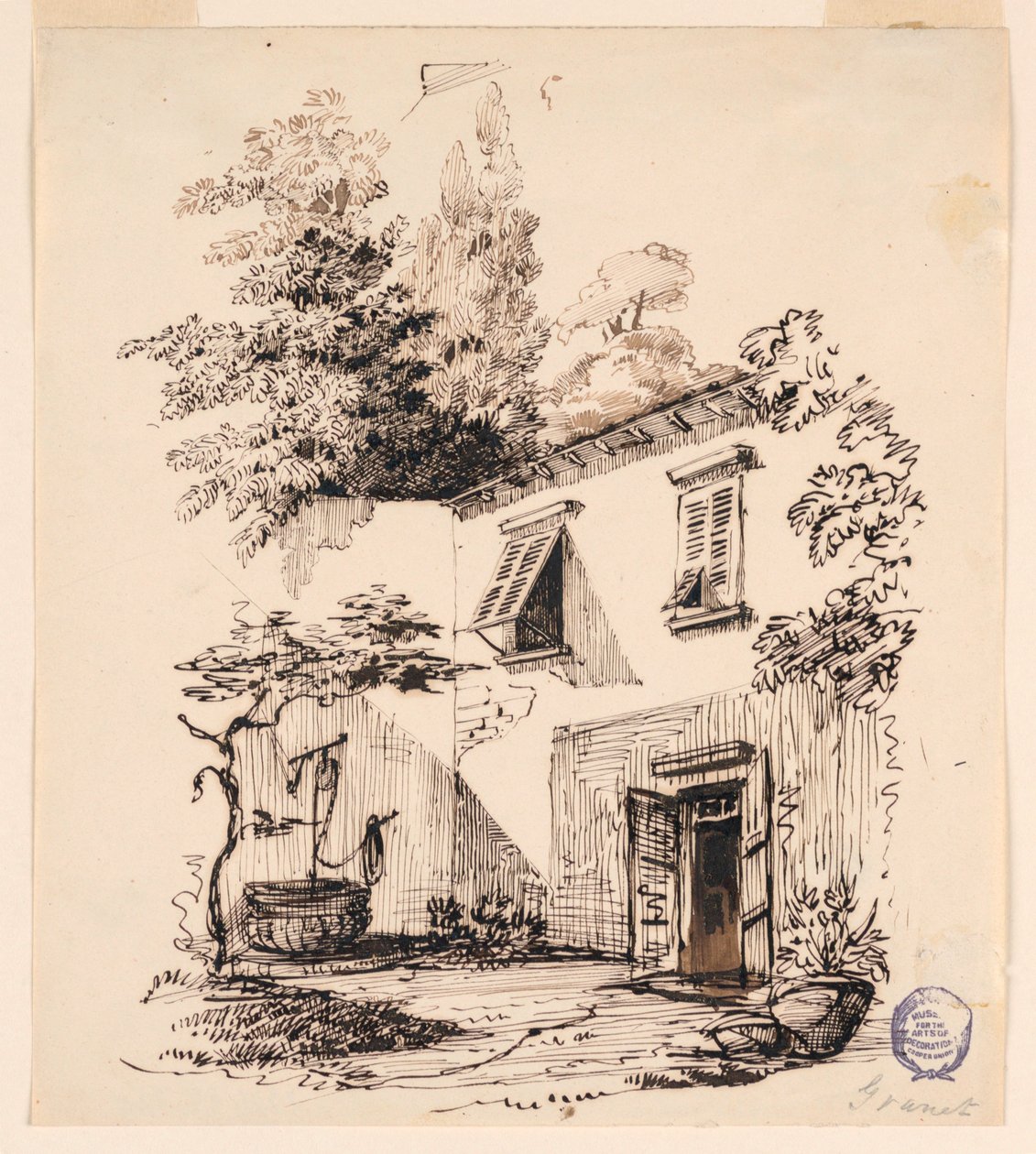 Pátio de uma casa de Francois Marius Granet