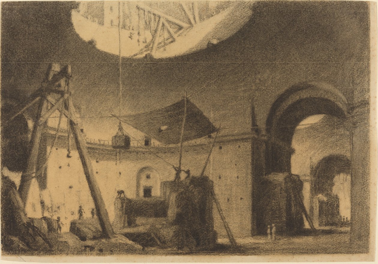 Reparando uma cúpula de Francois Marius Granet