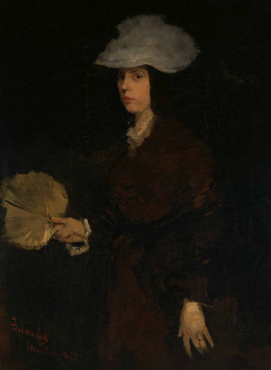 Senhora com Leque, 1873. de Frank Duveneck