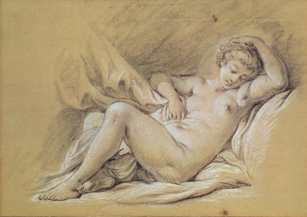 Mulher nua em uma cama | François Boucher