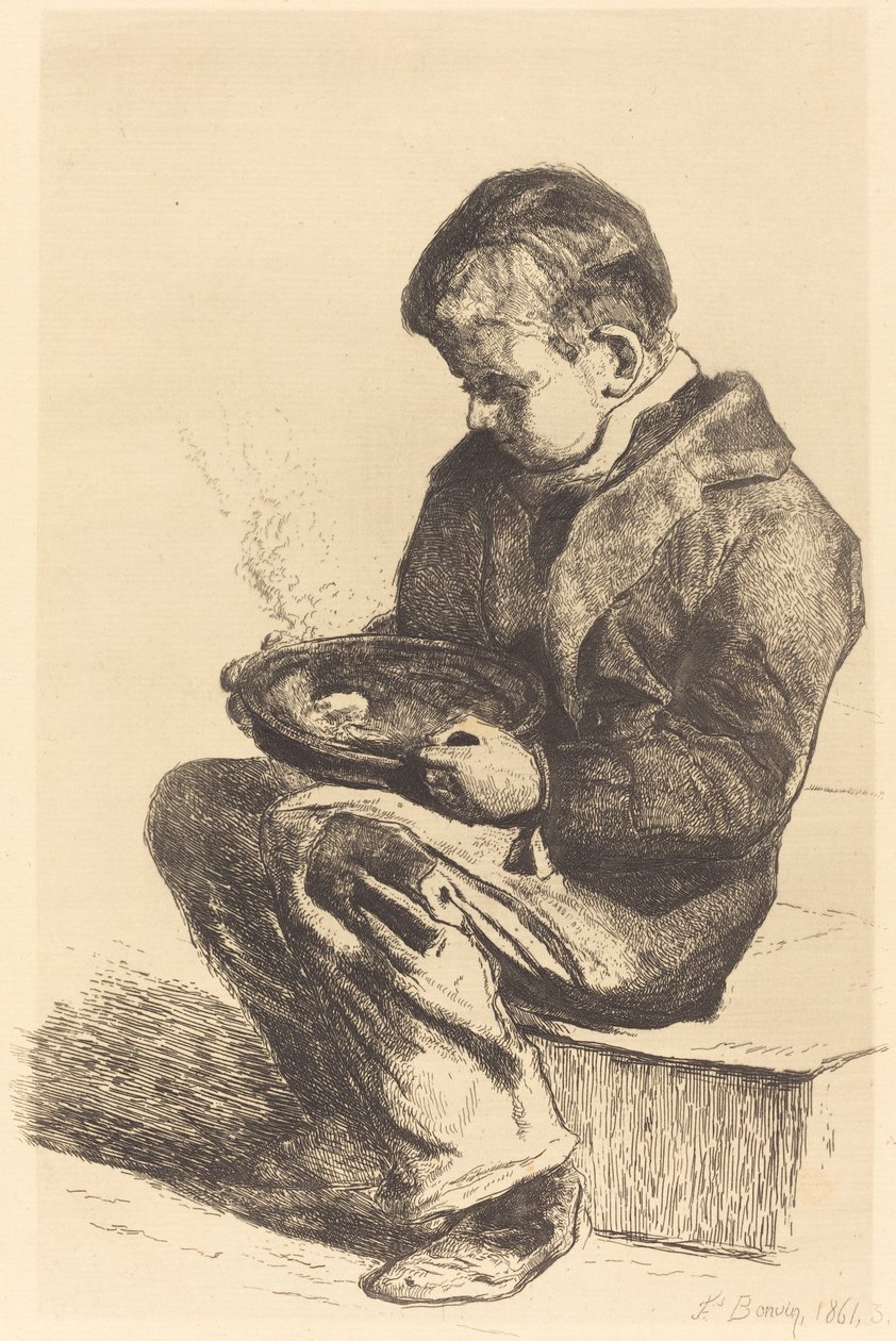 menino comendo sopa de François Bonvin