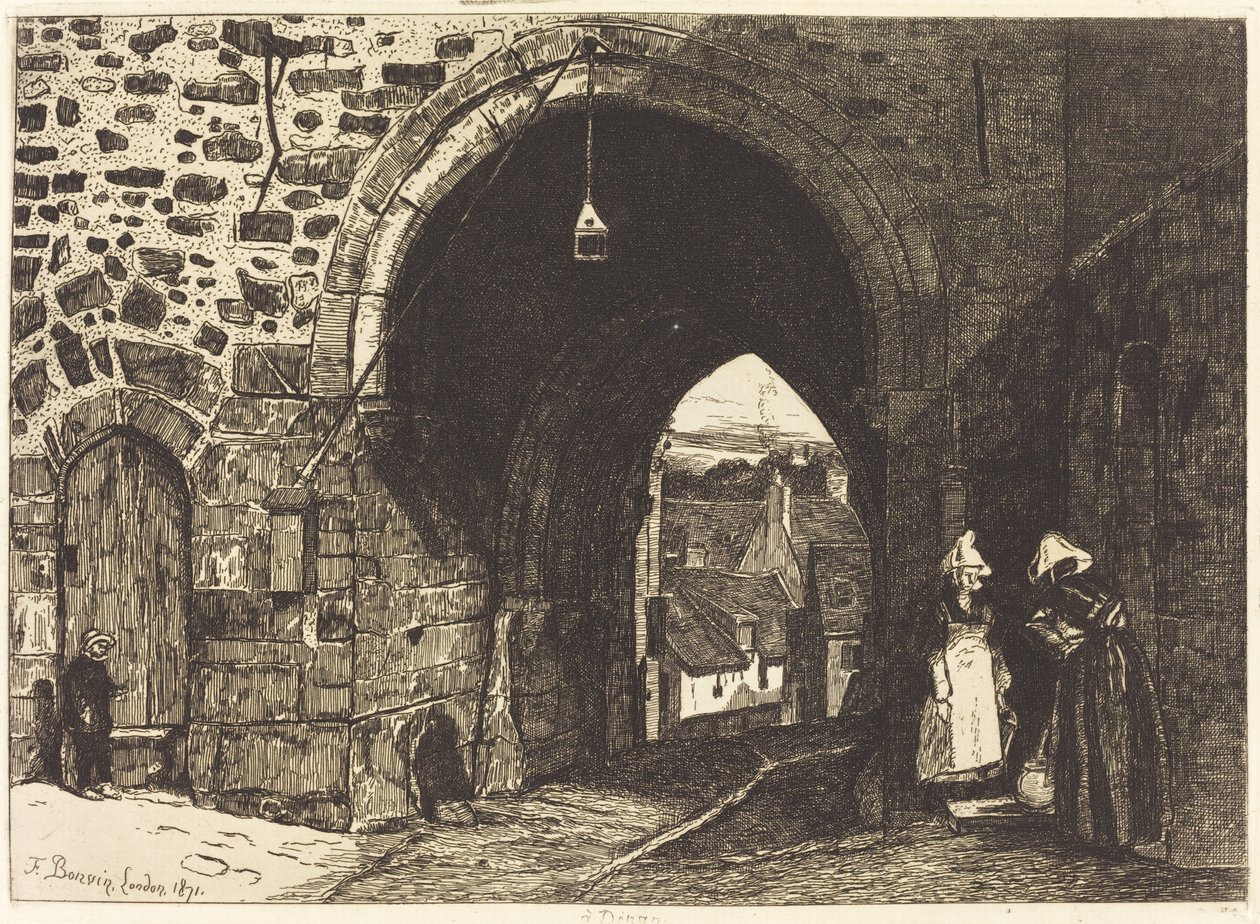 A Porte de St Malo em Dinan de François Bonvin