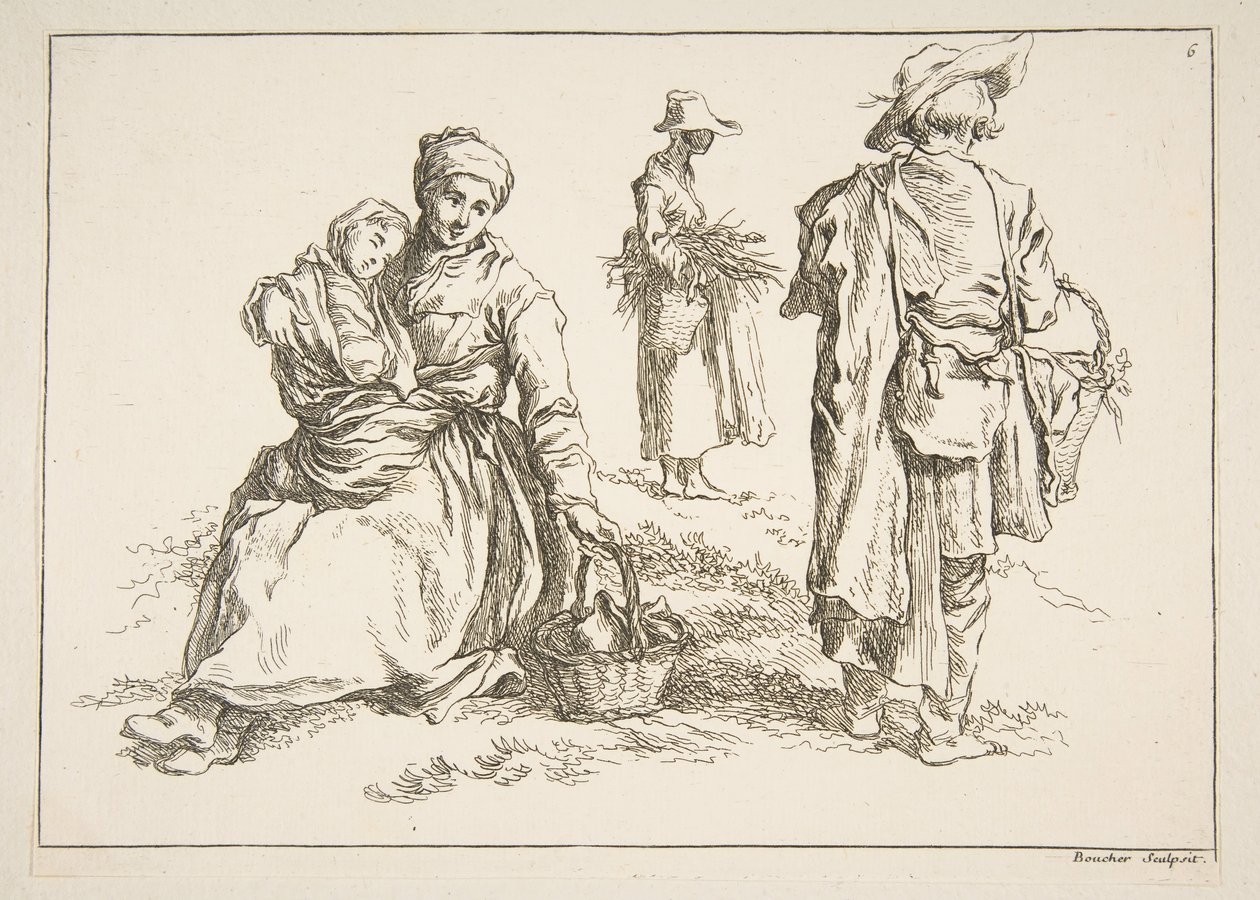 Folha de esboços, 1753. de François Boucher