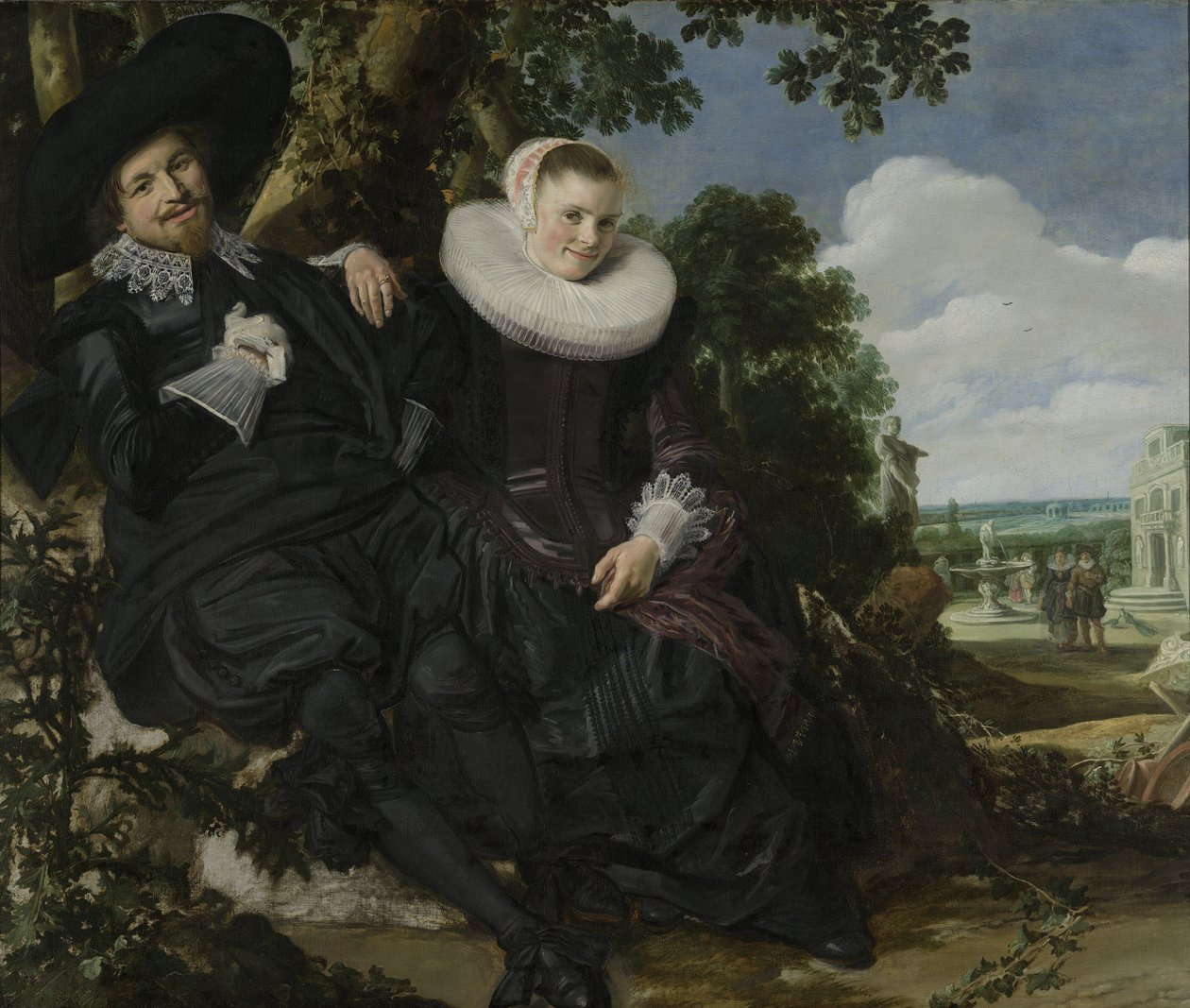 Retrato, de, um, par, em, um, paisagem de Frans Hals