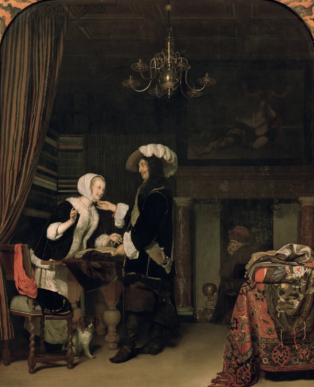 Cavalier na Loja de Frans van Mieris