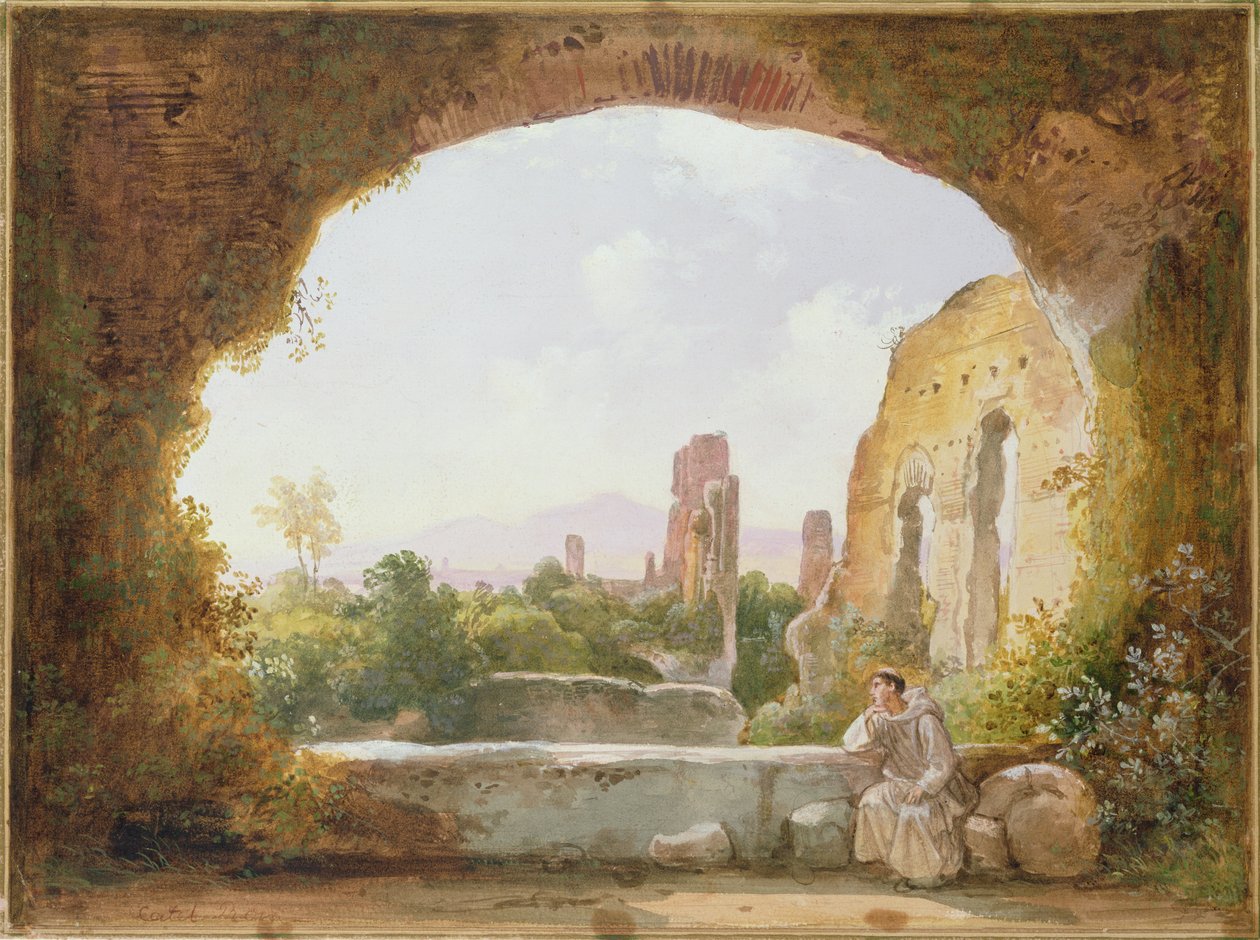 A, gruta, de, Egeria de Franz Ludwig Catel