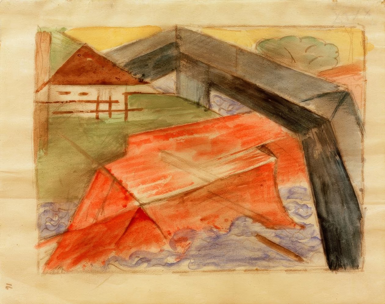 Casa e ponte de Franz Marc