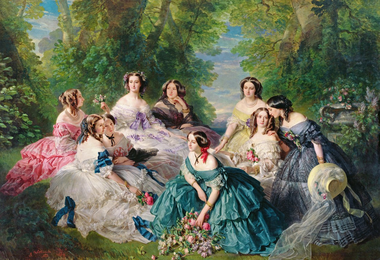 Imperatriz Eugenie (1826-1920) Cercada por suas damas de honra, 1855 de Franz Xaver Winterhalter