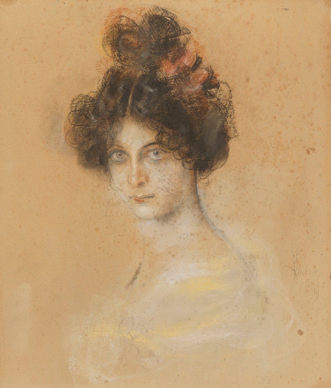 Retrato da dançarina australiana de Cancan Saharet de Franz von Lenbach