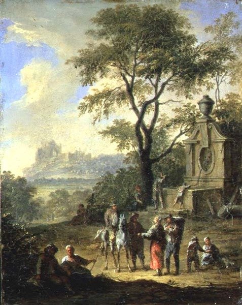 Paisagem (óleo sobre cobre) de Franz Ferg