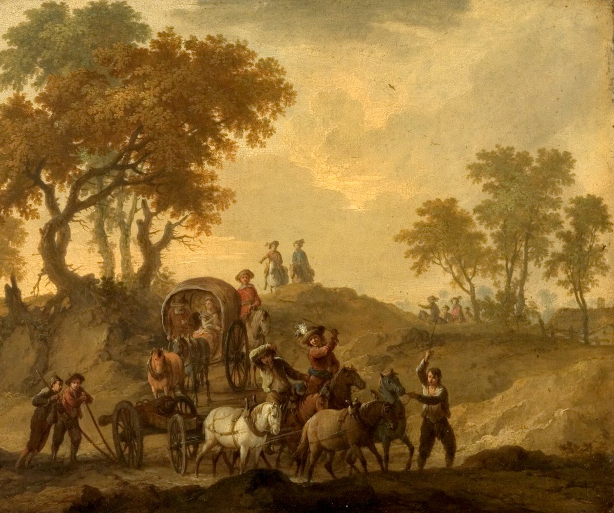 Paisagem, com, vagão bagagem de Franz Ferg