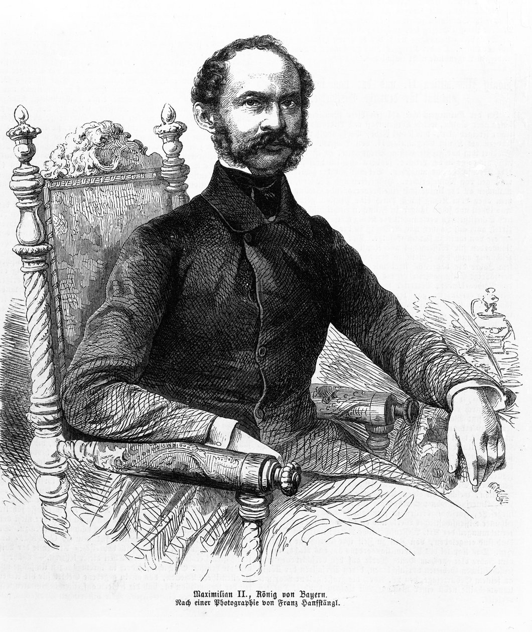 Maximiliano II (1811-64), rei da Baviera de Franz Hanfstaengl