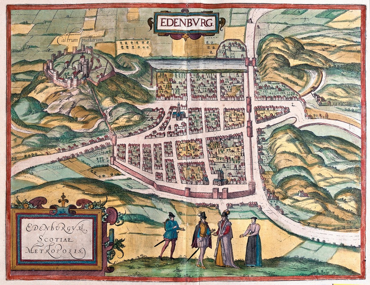 Edimburgo, Escócia (gravura de Franz Hogenberg