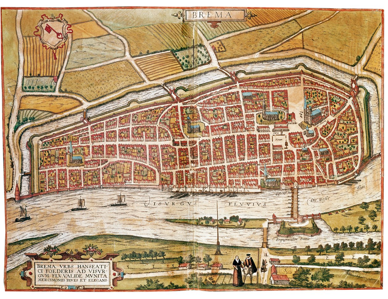 Mapa de Bremen (gravura de Franz Hogenberg