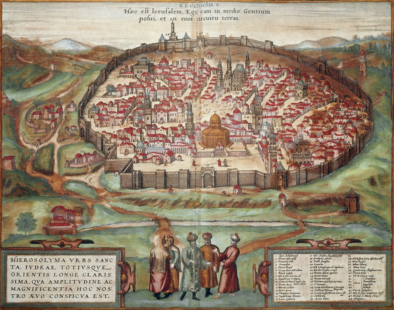 Mapa de Jerusalém (gravura de Franz Hogenberg