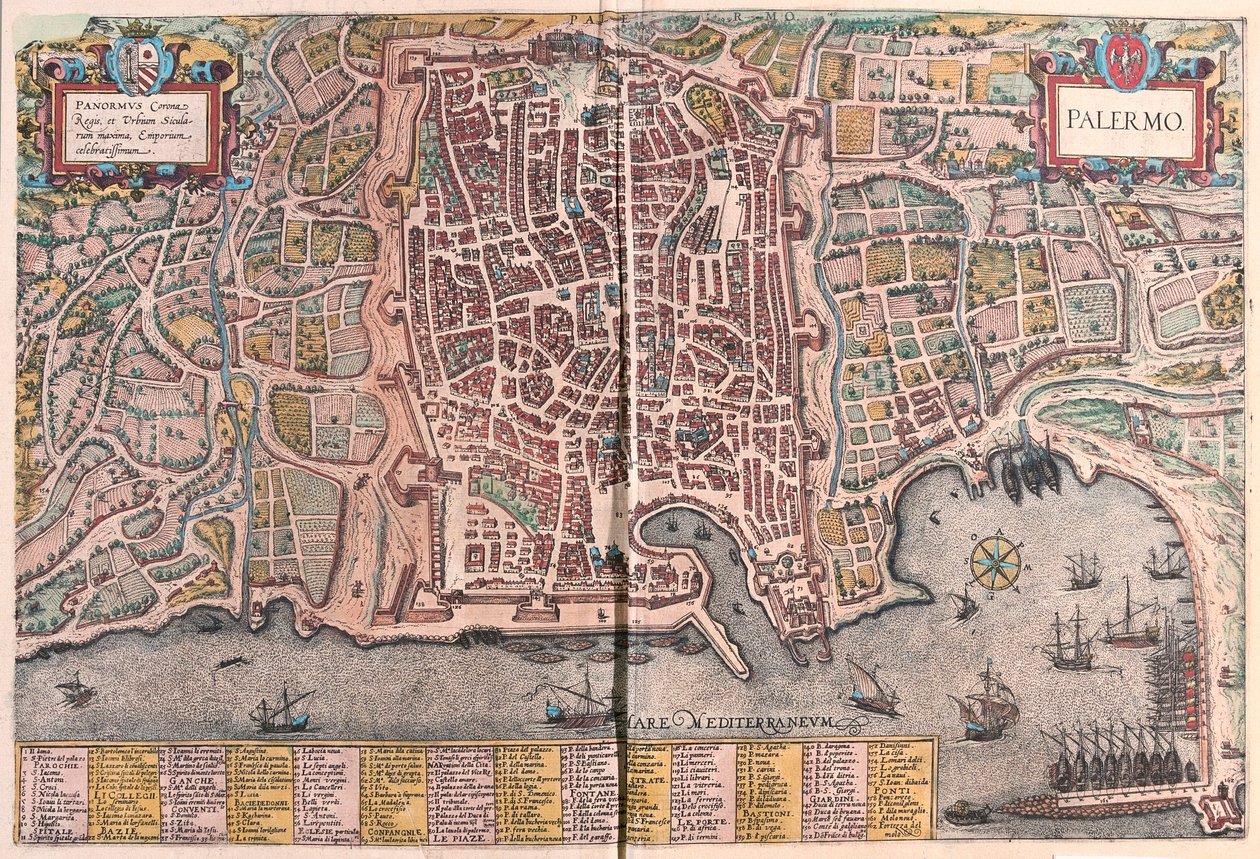 Palermo, Itália (gravura de Franz Hogenberg