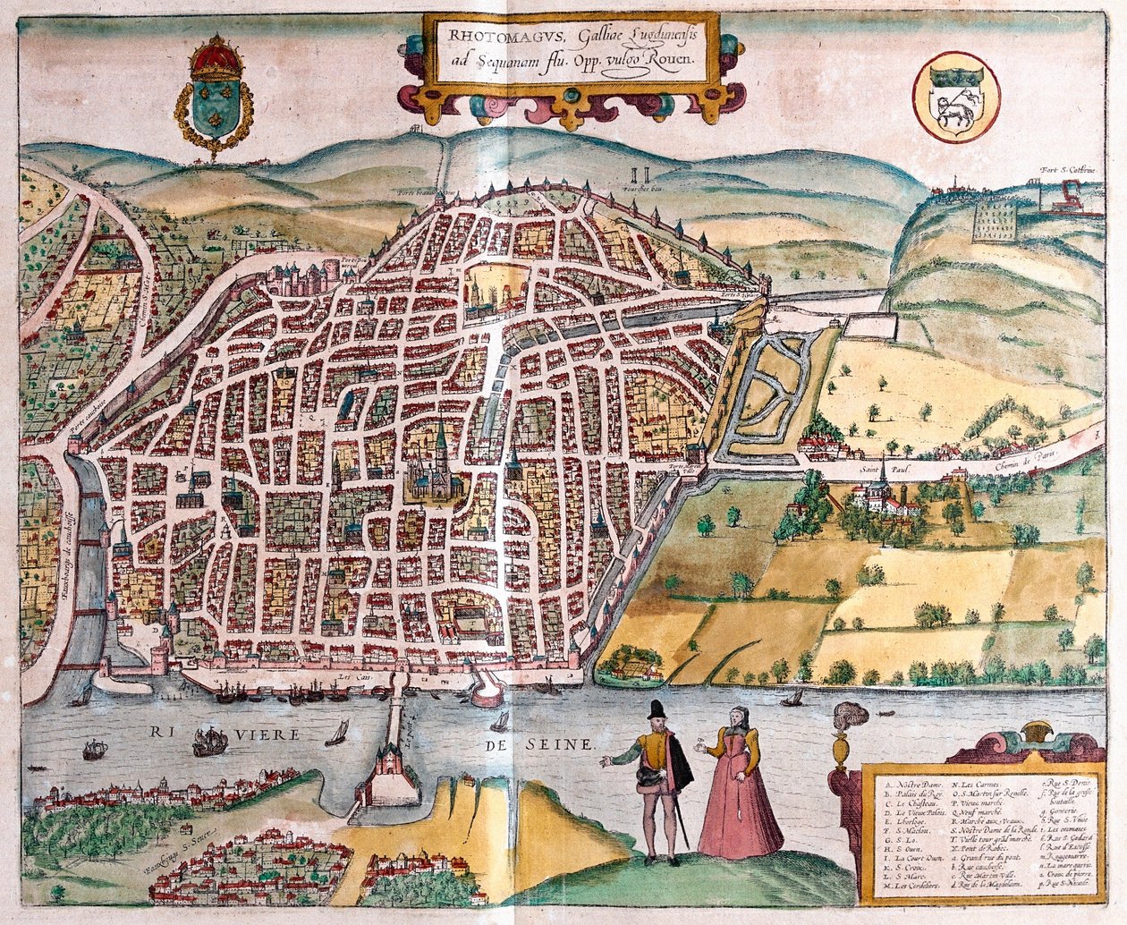 Rouen - França (gravura de Franz Hogenberg