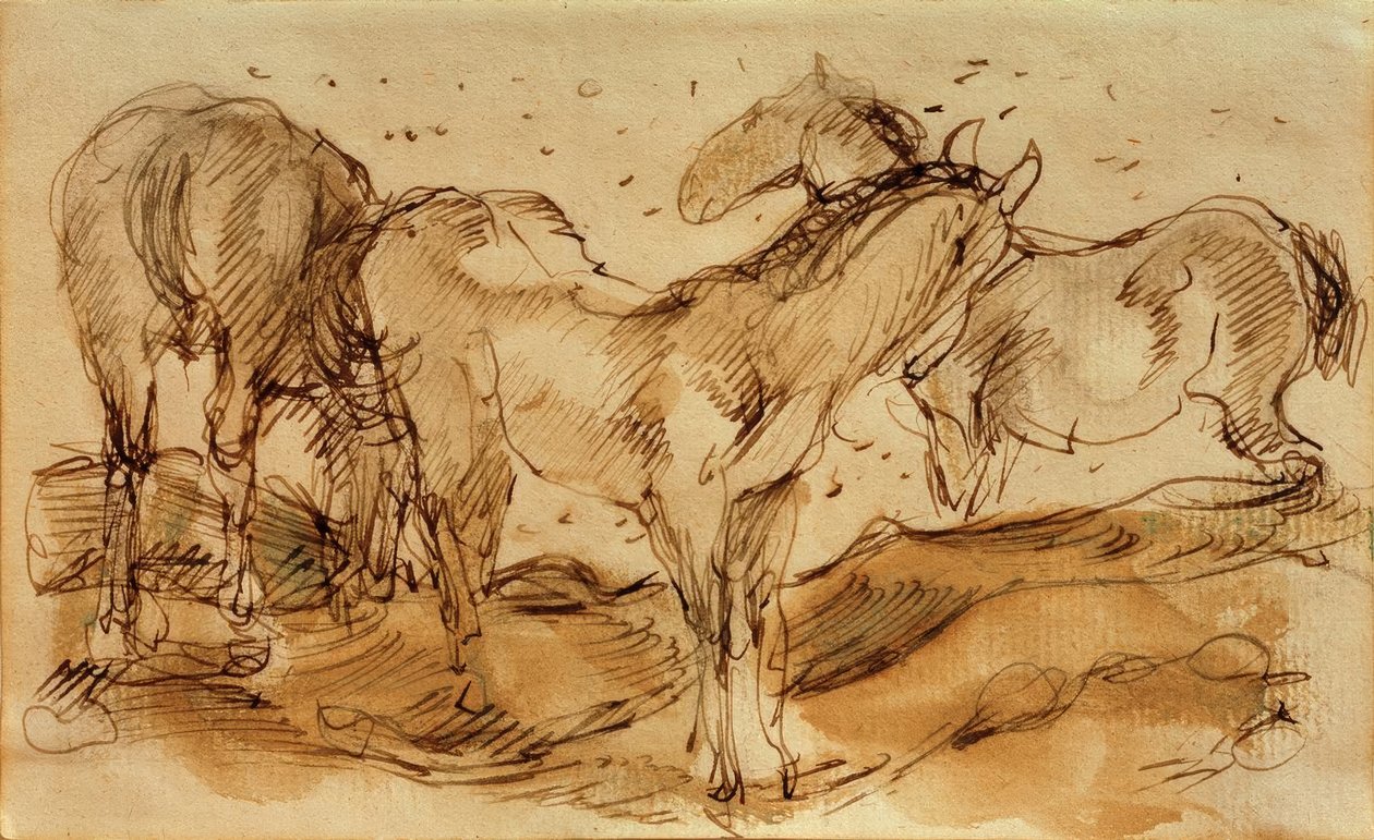 Cavalos no pasto de Franz Marc