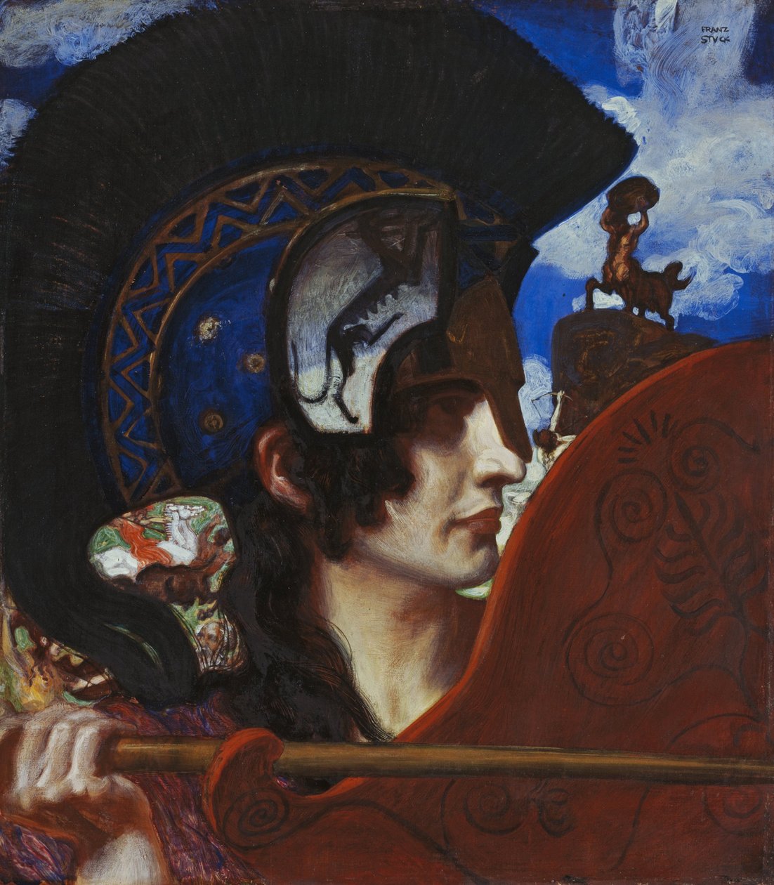 Lutando contra amazonas de Franz von Stuck