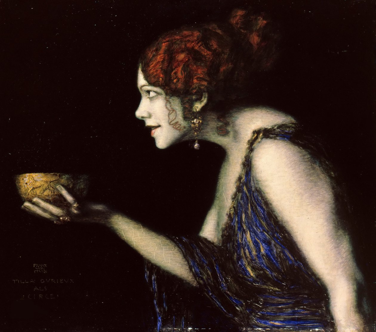 Tilla Durieux 1880-1971 como Circe, c.1913. de Franz von Stuck
