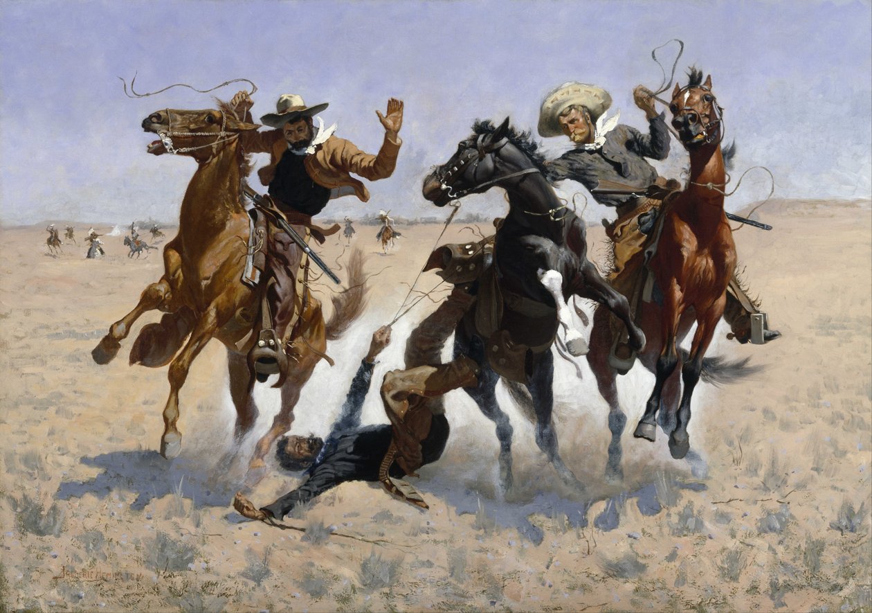 Ajudando um camarada de Frederic Remington