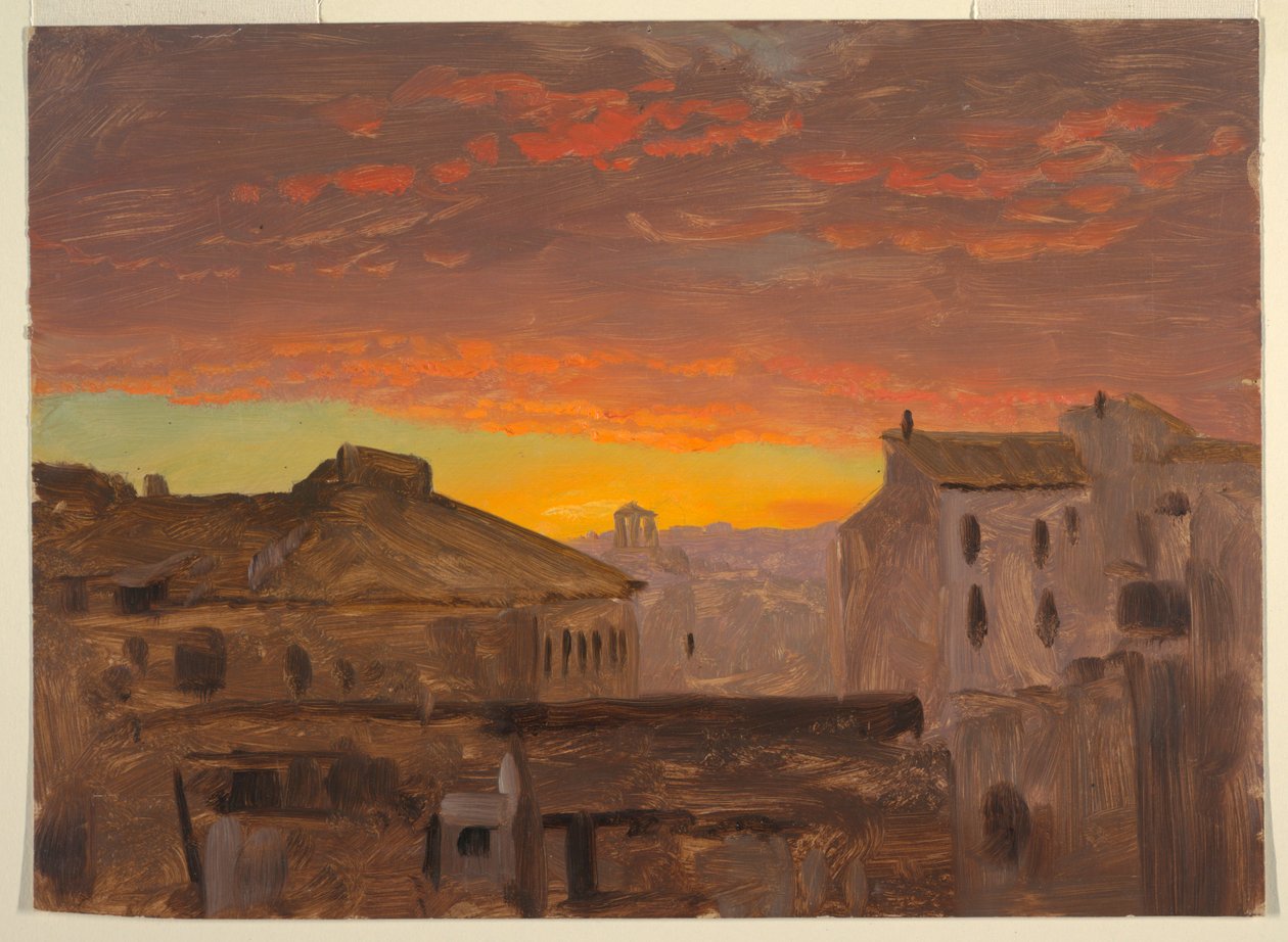 Roma, telhados ao pôr do sol de Frederic Edwin Church