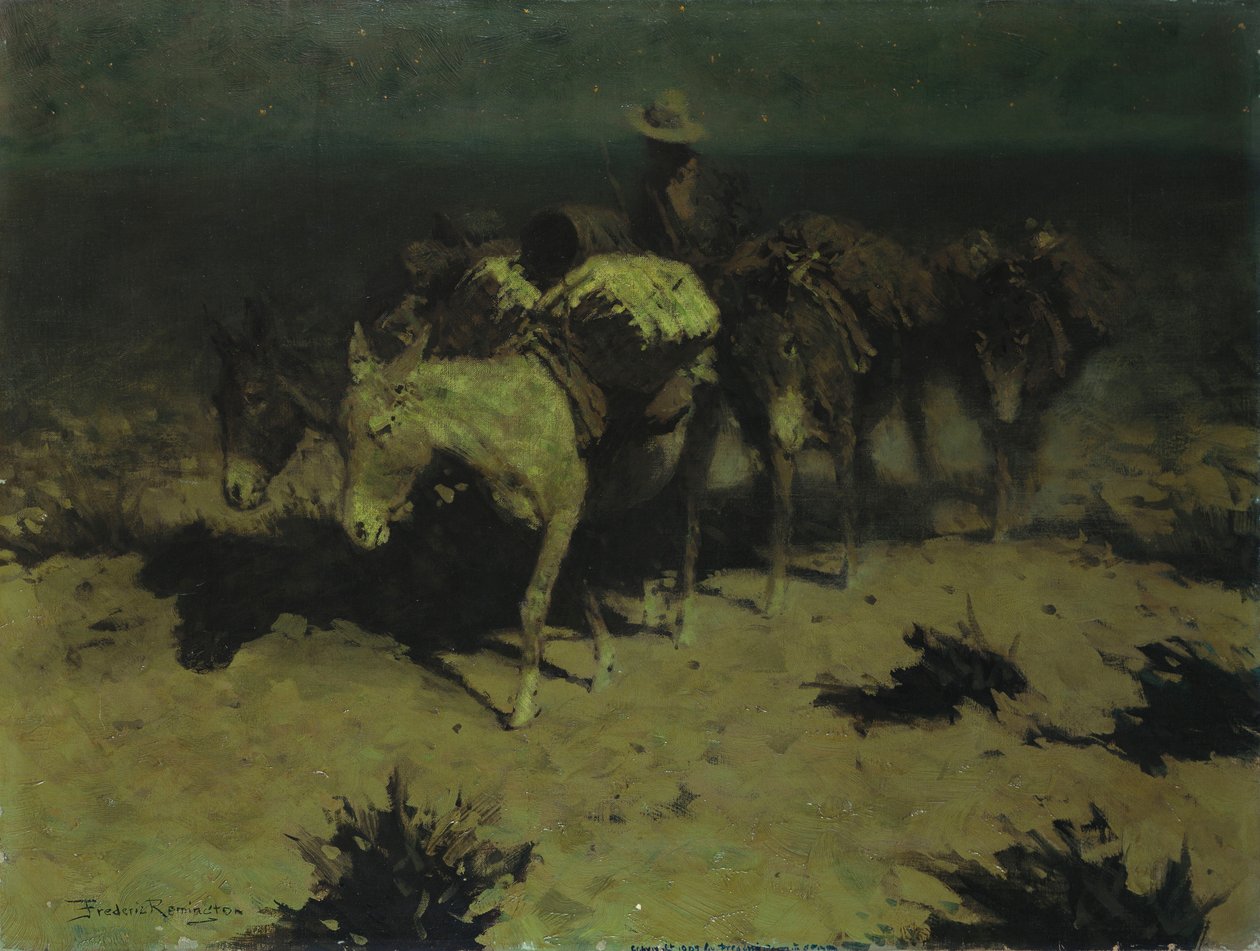 Um trem de carga, 1909 de Frederic Remington