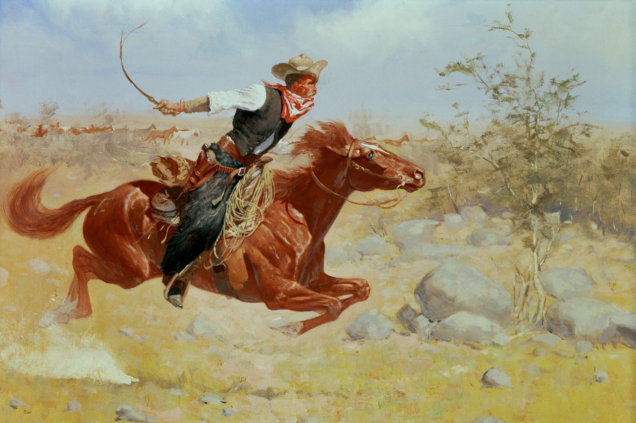 Cavaleiro Galopante, c.1890 de Frederic Remington