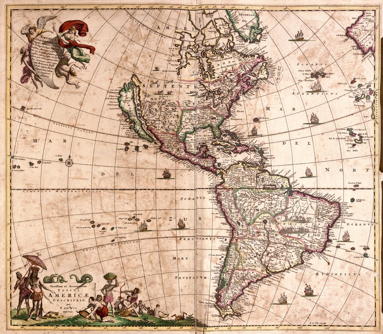 Mapa da América (gravura de Frederick de Wit