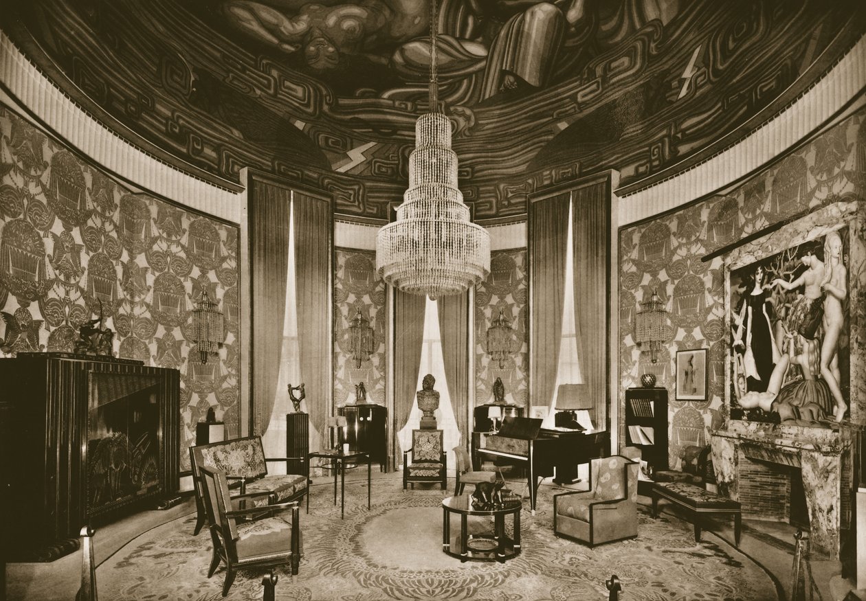 Grand Salon, projetado por Jacques-Emile Ruhlmann, 1925 de French Photographer