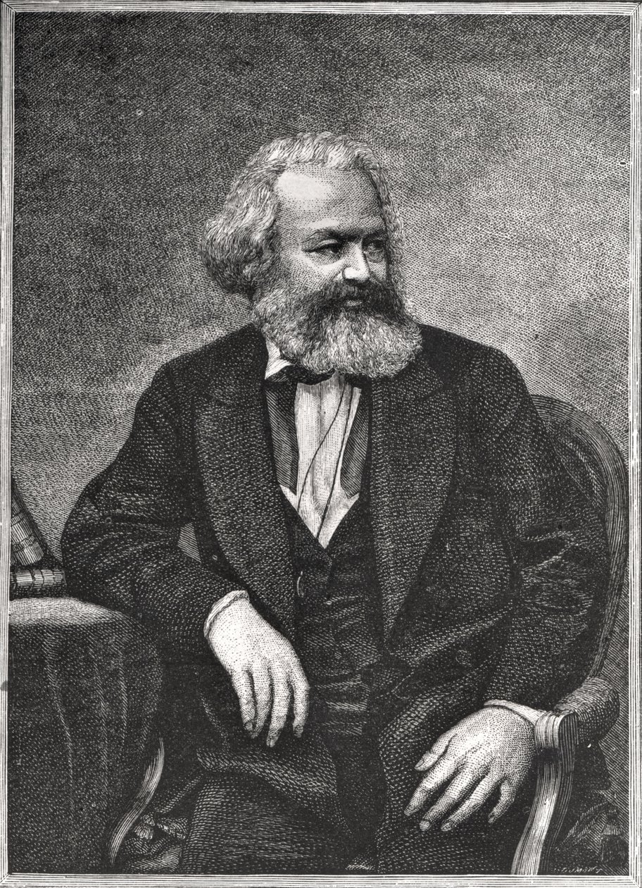Retrato de Karl Marx (1818-1883) 1857 de French School