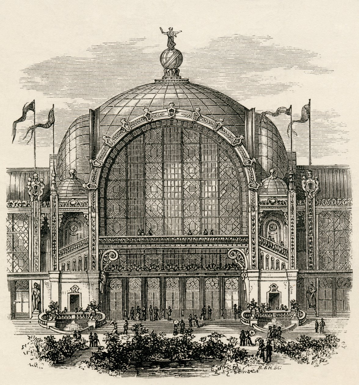 A Exposição de Paris, ou Feira Mundial de Paris de 1878, realizada no Champ de Mars, Paris, da &39;French Pictures&39; do Rev. Samuel G. Green, publicada em 1878 de French School