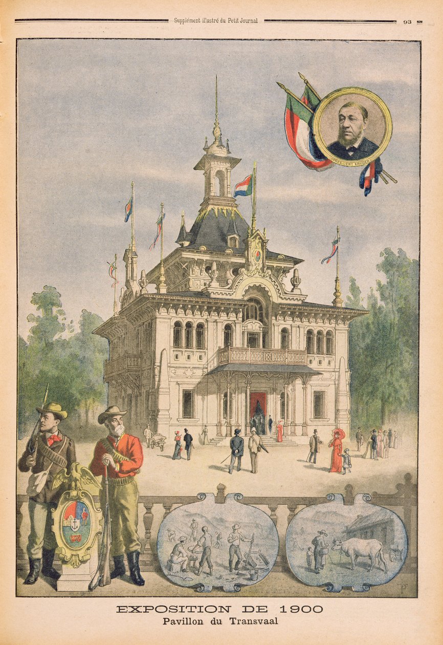 O pavilhão do Transvaal na Exposição Universal de 1900, Paris, ilustração do &39;Le Petit Journal&39;, suplemento ilustrado, 25 de março de 1900 de French School