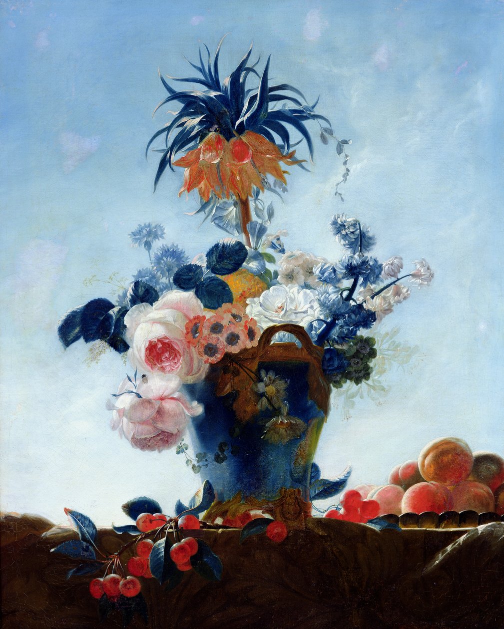 Vaso com flores de French School