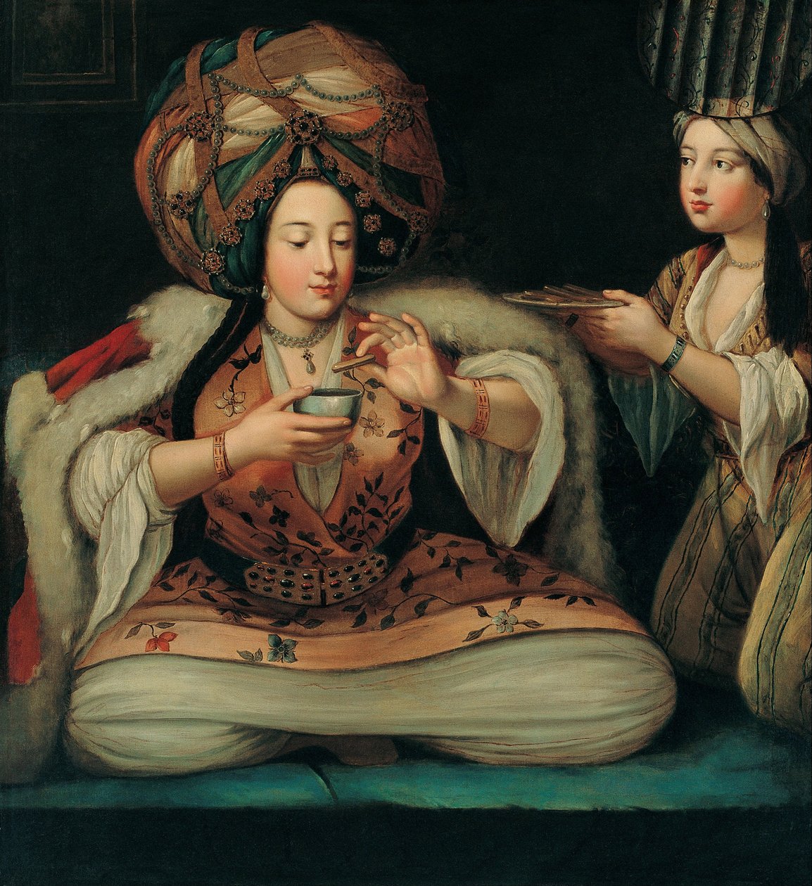 Desfrutando de café, início do século XVIII. de French Master