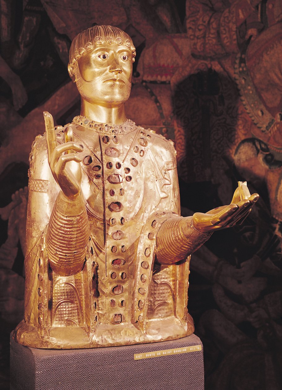 Busto de São Baudime (cobre) de French School