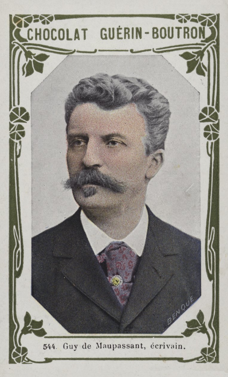 Guy de Maupassant, escritor (foto colorida) de French School