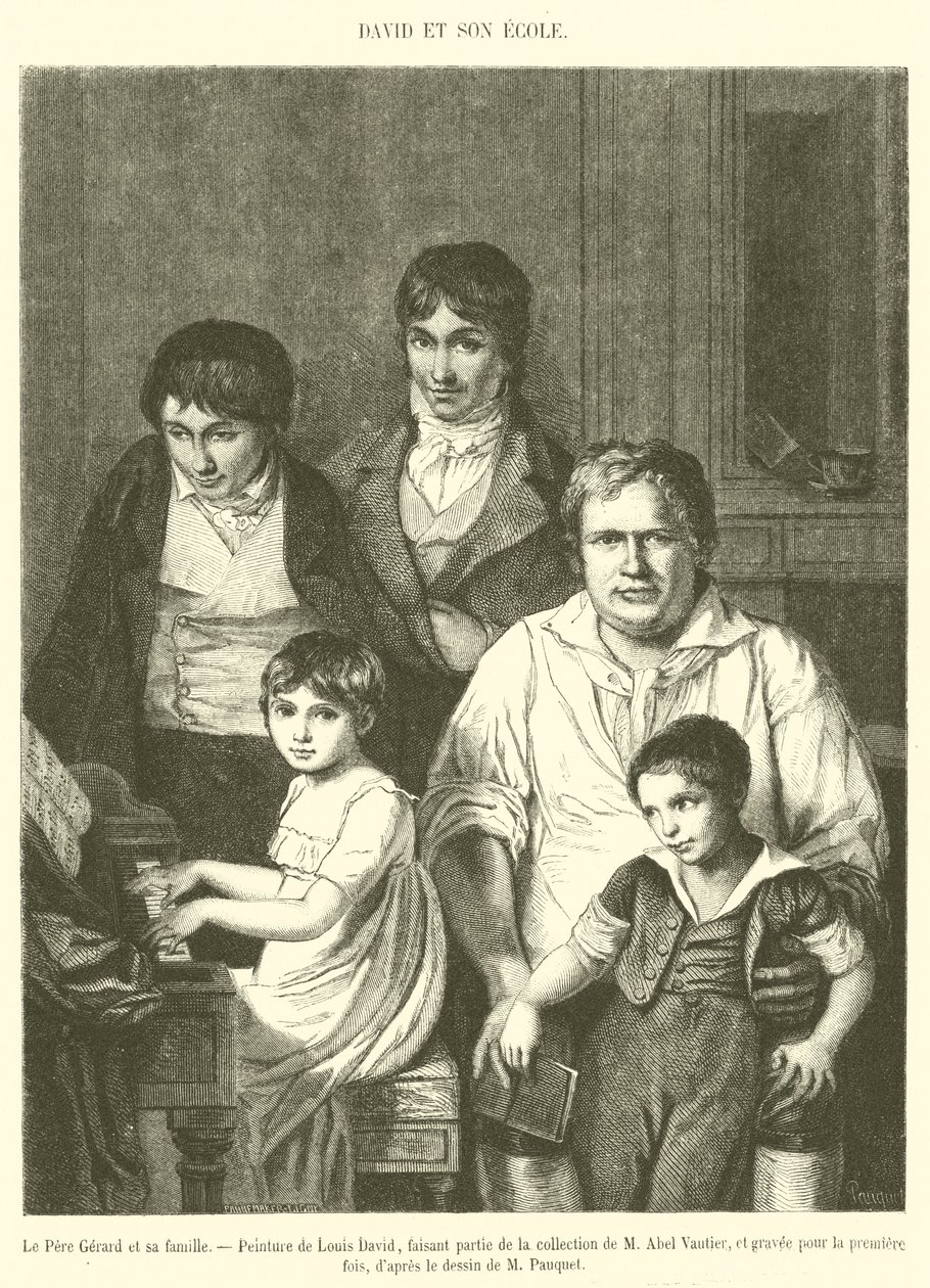 Padre Gerard e sua família (gravura) de French School