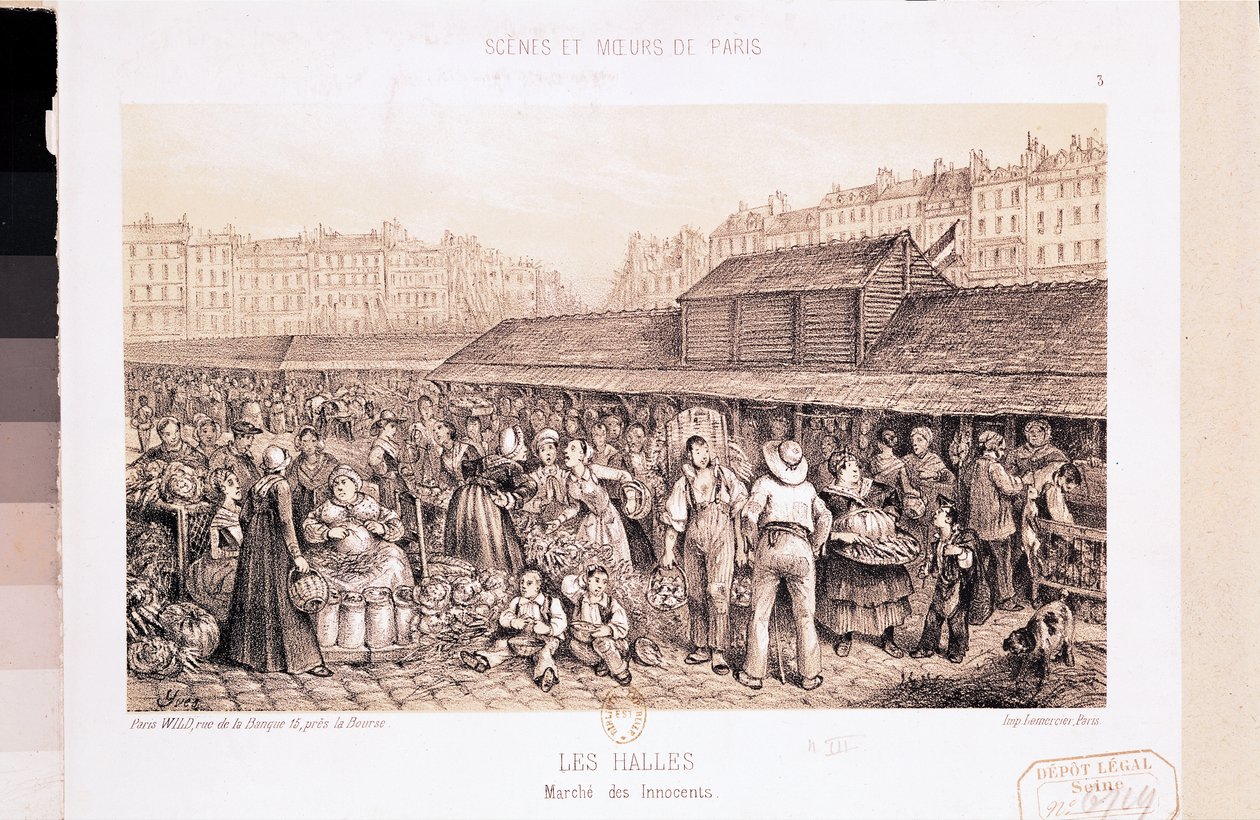Les Halles, 1855 de French School