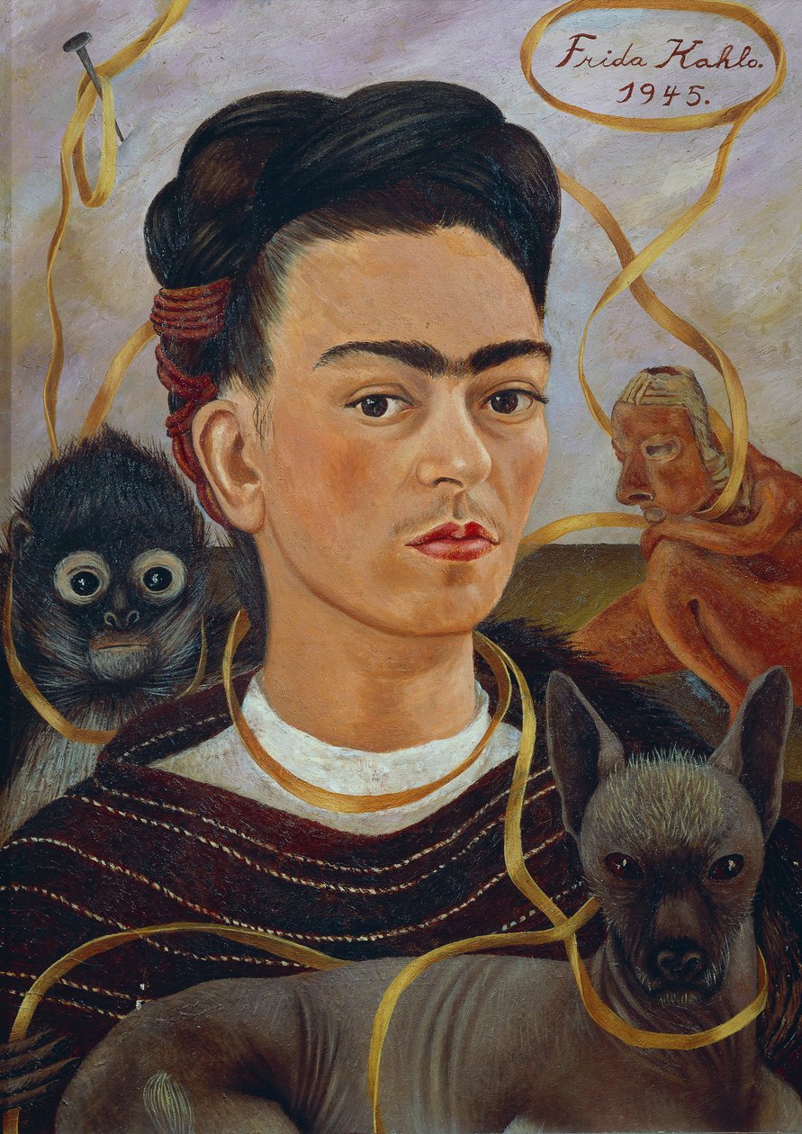Autorretrato com Changuito de Frida Kahlo