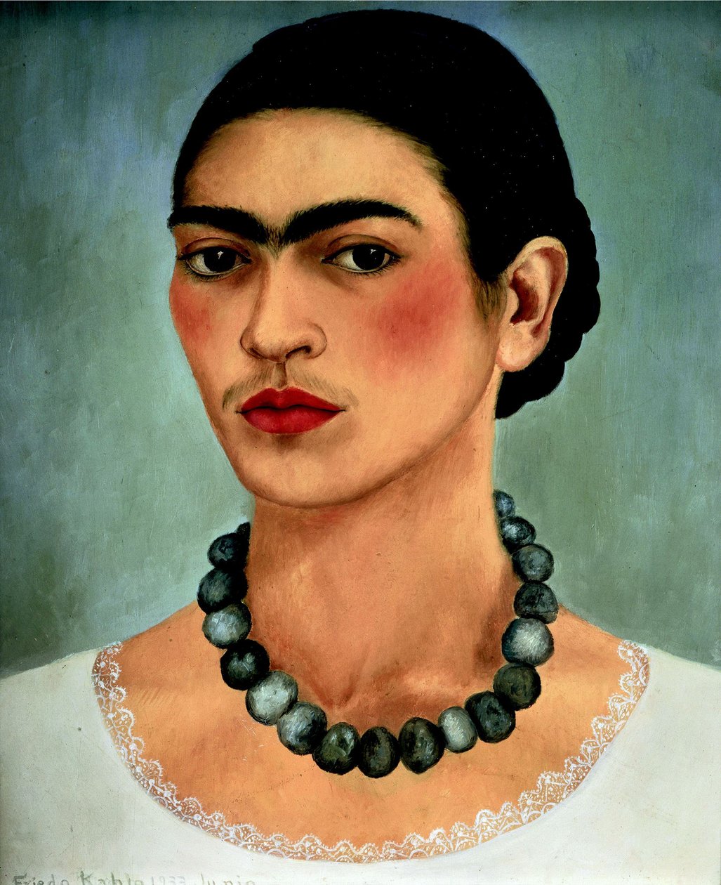 Autorretrato com colar de Frida Kahlo