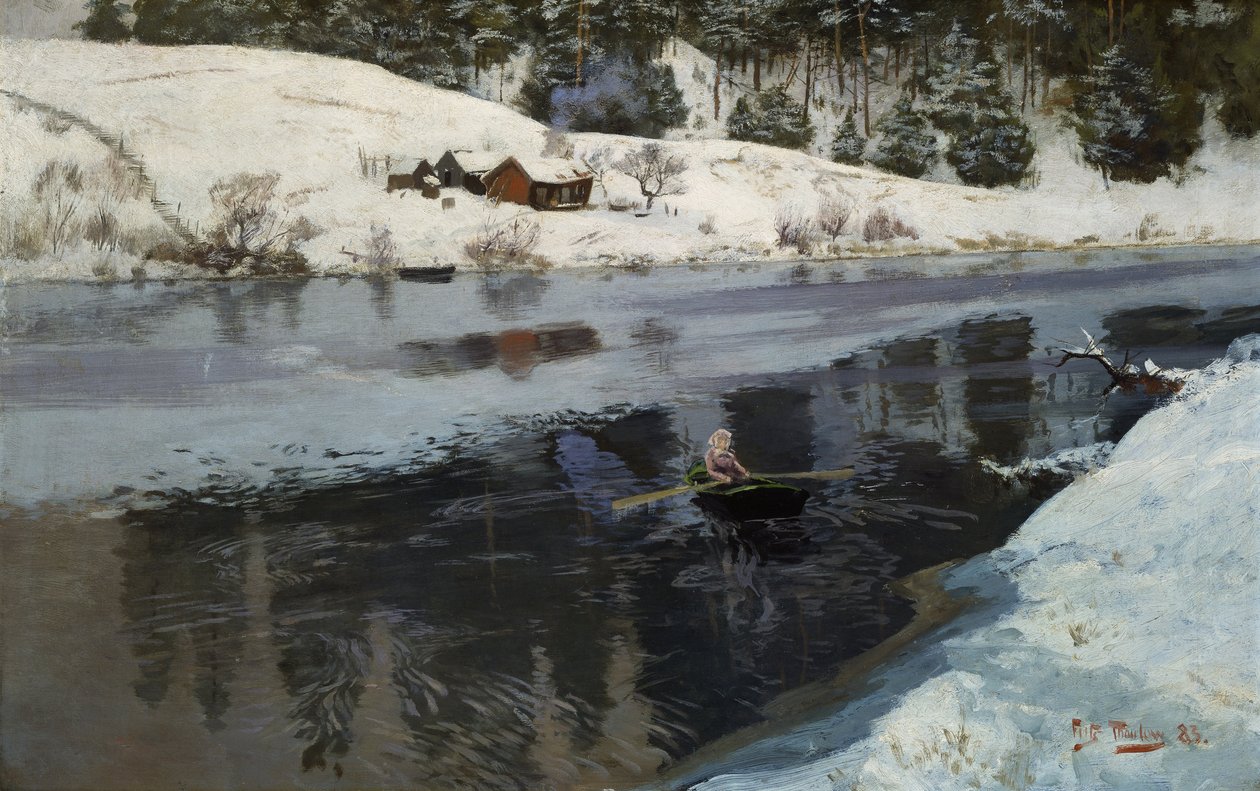 Inverno no rio Simoa de Fritz Thaulow
